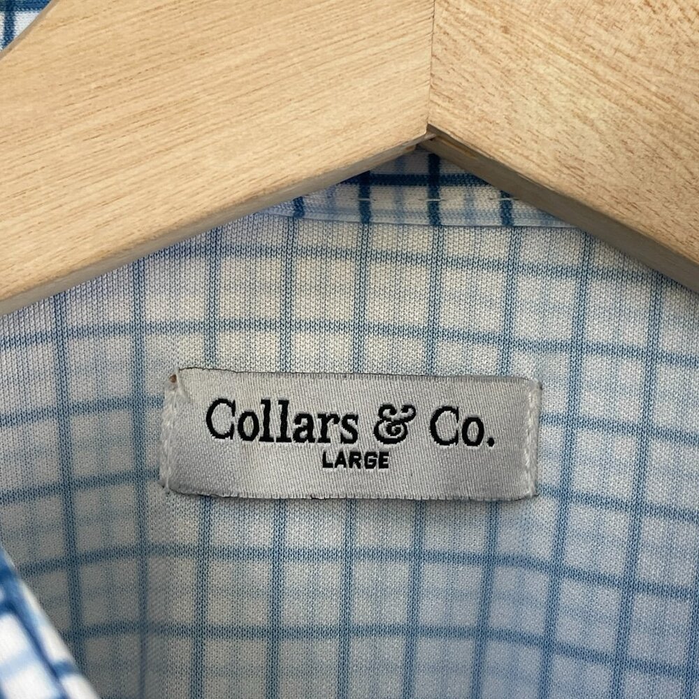 NEW Collars and Co Polo Mens Large Short Sleeve Semi Spread Shirt Dress Collar - Picture 3 of 7